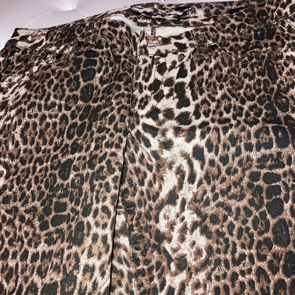 Seven7 Luxe Brown Leopard Print Skinny Jeans Size 14 - Picture 11 of 12